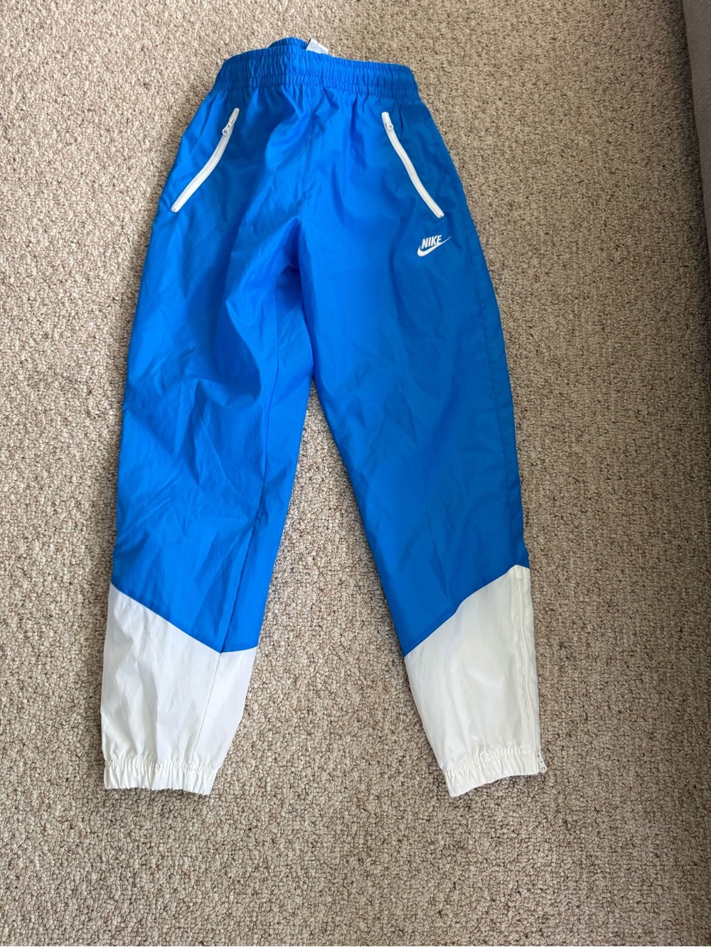 Nike Jogger Pant Men's Small Blue/White Swoosh Logo Slash Pockets DX0653-406 N99